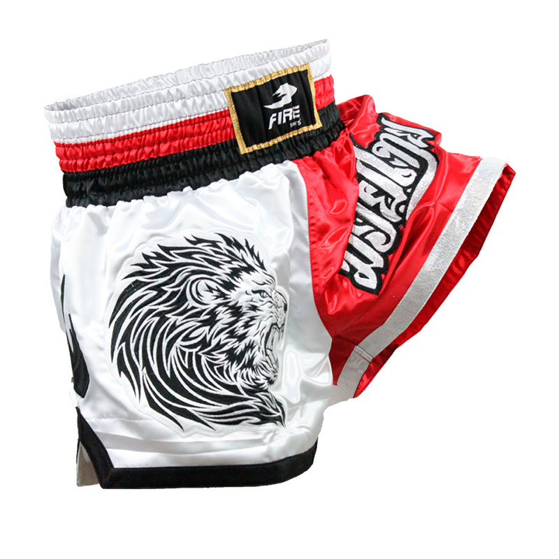 ZhuoAo Boxeo Escopeta Ropa Entrenamiento Pantalones cortos de lucha Pantalones  Muay Thai, Estilo: Blanco Plata (XL)