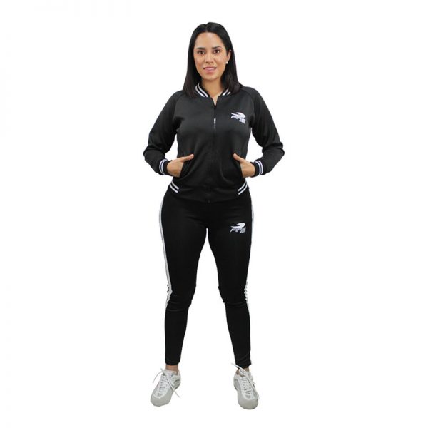 Conjunto Deportivo (Pants) Fire Sports Femenil M2 Sport Fit 1 franja Negro