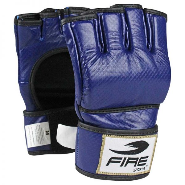 Par de guantes para MMA PVC Fire Sports, color  Azul