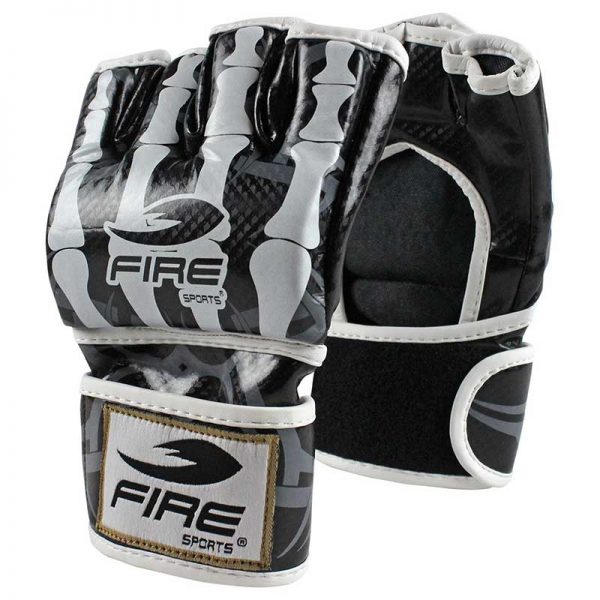Par de guantes para MMA PVC Fire Sports, color Esqueleto