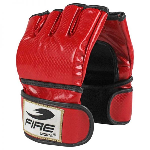 Par de guantes para MMA PVC Fire Sports, color Rojo