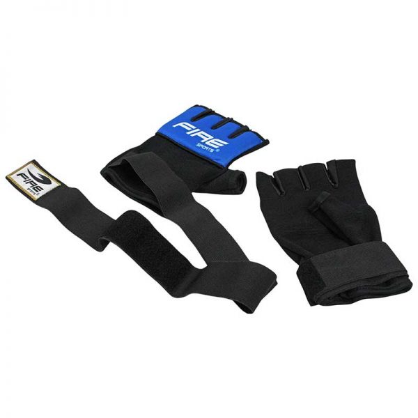Guantes de Gel con vendaje para box y artes marciales Fire Sports Azul/negro