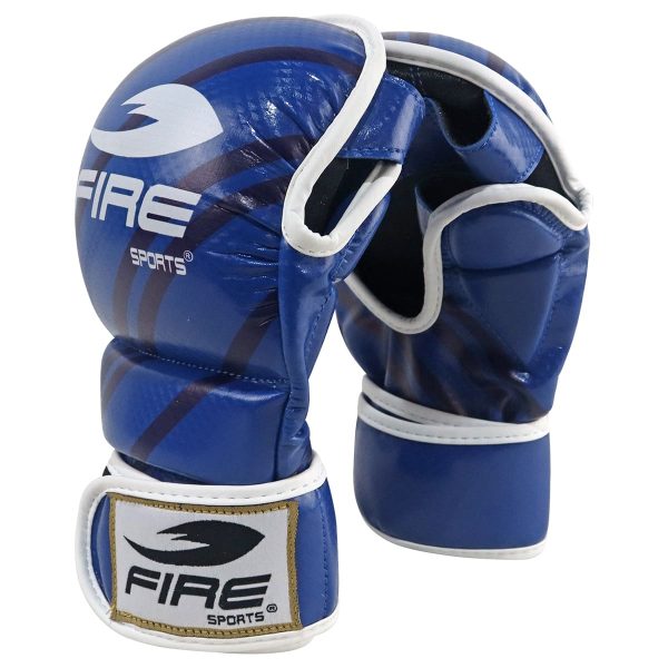 Par de guantes o guanteletas para MMA PVC Fire Sports, color Azul